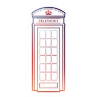London symbol - Red telephone box icon Template Vector illustration