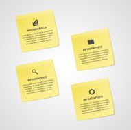 Abstract yellow note paper options infographics template