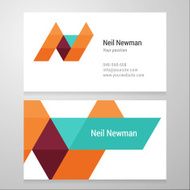 Modern letter N Business card template