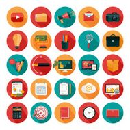 Web design objects business office and marketing items icons