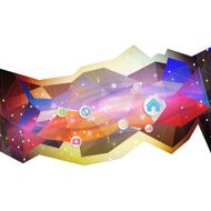 Infographic with colored circles triangle design background vector