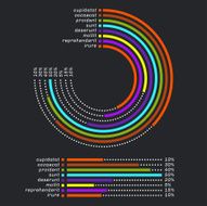 Colored lines infographics with footnote