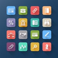 Colour flat icons for business and website design