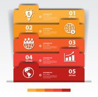 Design multicolour number banners template graphic or website ve N11