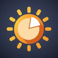 Sun icon with a pie chart