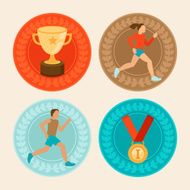 Vector achievement badges in flat style