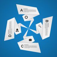 Abstract paper options infographic Design element