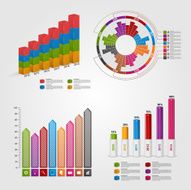 Set colorful business chart for infographic and reports