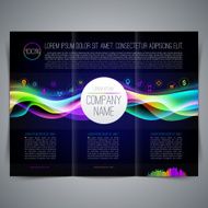 Template leaflet page design with colorful wave and business icon N2