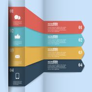 Modern paper infographics in flat design with trendy colors for