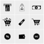 Black and white set of icons N9
