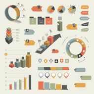 Collection of colorful flat infographic elements N12