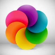 Vector logo design - rainbow flower
