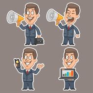 Fun businessman stickers concept set 2 N2
