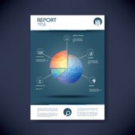 Colorful pie chart symbol in modern low polygonal shape suitable N3
