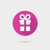 Vector present gift box icon flat design for web and