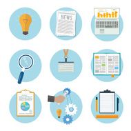 Business office and marketing items icons N25