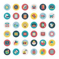 Retro flat network icons vector collection