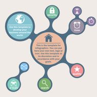 vector infographics template with icons and sample text