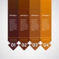 Retro color infographics number template N4