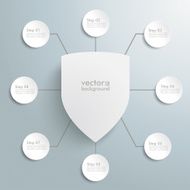 White Protection Shield Infographic Design 8 Options