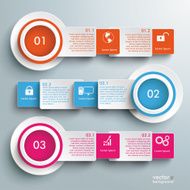 Three White Banners Batched Rectangles Infographic