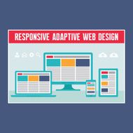 Responsive Adaptive Web Design - Digital Devices in Flat Style