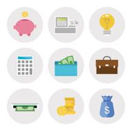 Finance icons in flat design N2