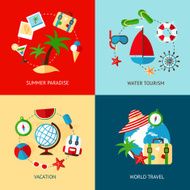 Holiday icons flat set