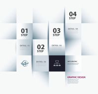 business step paper lines and numbers design template N16