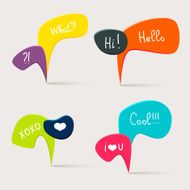 Colorful questions speech bubbles Eps 10 vector file N4
