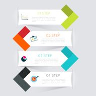 Abstract business info graphics template with icons N167