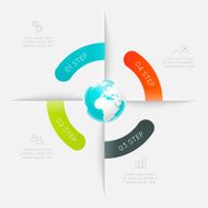 Abstract business info graphics template with icons N168