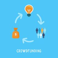 Vector crowdfunding concept in flat style N5