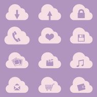 Vector Set of Cloud Icons with Different Conceptions N4