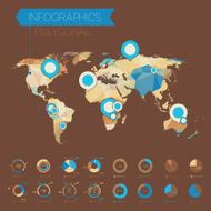 Polygonal World Map Infographics N4