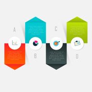 Abstract business info graphics template with icons N177
