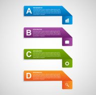 Paper sticker banners options infographic Design element N3