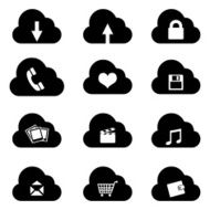 Vector Set of Cloud Icons with Different Conceptions N5