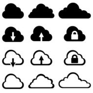 Vector Set of Cloud Icons N5