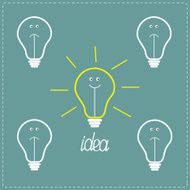Cute on and off bulbs with faces Idea concept