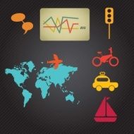 travel and transport icons N3