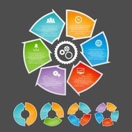 Circling Arrow Infographic Element Set