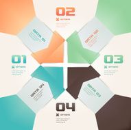 Modern Origami Style Number Options Infographic Illustration N8