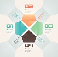Modern Origami Style Number Options Infographic Illustration N9