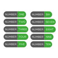 Number set button green N2