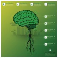 Brain Tree And Root Infographic Science Background