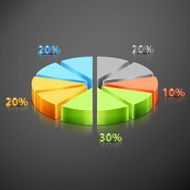 Metallic infographics pie graph