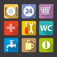 service icon set flat