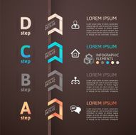 Modern business step origami style options banner N89